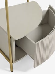 Light Grey Valencia Marble Mango Wood Corner Shelf - Image 9 of 11