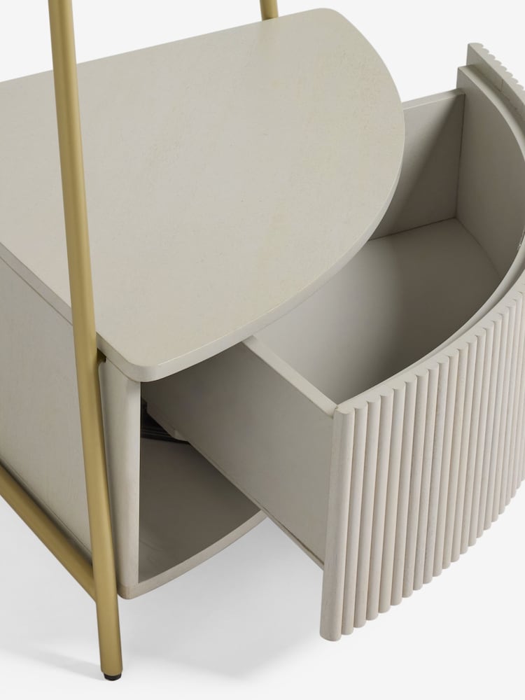 Light Grey Valencia Mango Wood Corner Shelf - Image 9 of 9 Light Grey Valencia Mango Wood Corner Shelf - Image 9 of 9
