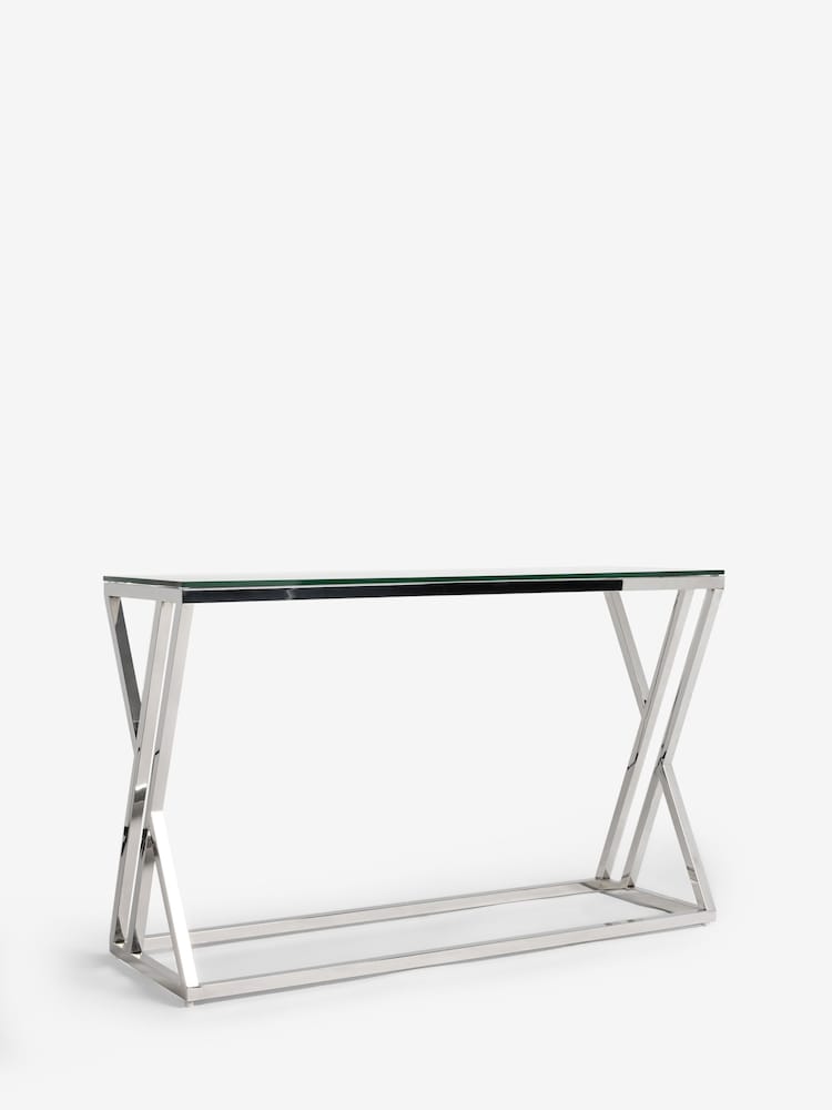 Silver Lucia Chrome Console Table - Image 3 of 3