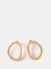 Mint Velvet Gold Tone Crystal Hoop Earrings - Image 1 of 2
