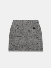 Mint Velvet Cream Textured Tweed Mini Skirt - Image 6 of 6