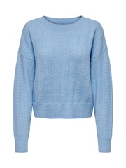 ONLY Blue Long Sleeve Crew Neck Soft Jumper - Image 1 of 2