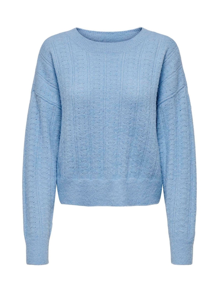 ONLY Blue Long Sleeve Crew Neck Soft Jumper - Image 1 of 2