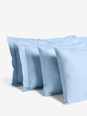 Set of 2 Light Blue Pure 144 Thread Count 100% Cotton Pillowcases - Image 3 of 5