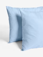 Set of 2 Light Blue Pure 144 Thread Count 100% Cotton Pillowcases - Image 4 of 5