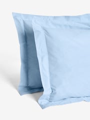 Set of 2 Light Blue Pure 144 Thread Count 100% Cotton Pillowcases - Image 5 of 5