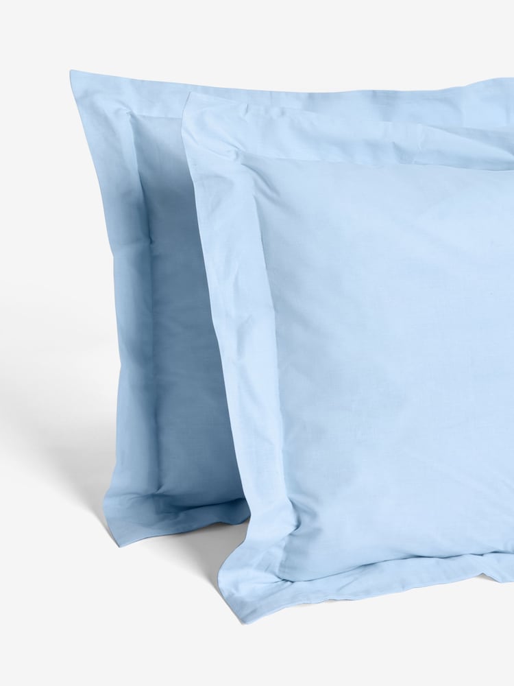 Set of 2 Light Blue Pure 144 Thread Count 100% Cotton Pillowcases - Image 5 of 5