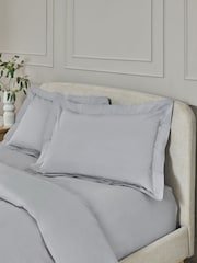 Set of 2 Silver Pure 144 Thread Count 100% Cotton Pillowcases - Image 2 of 8