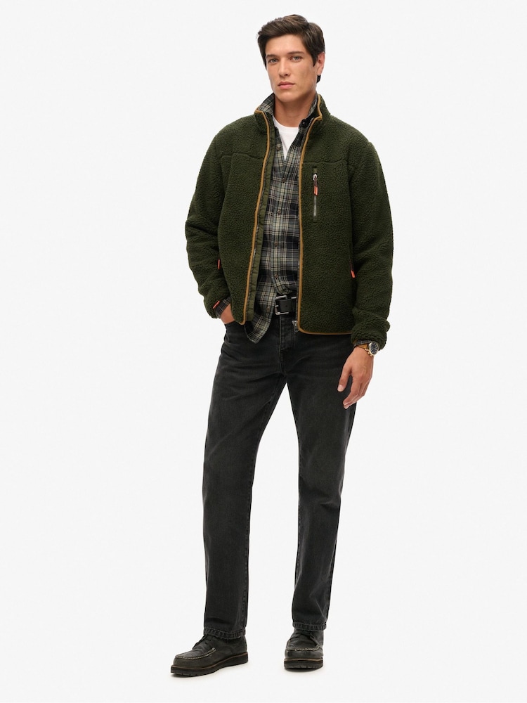 Superdry Green Outdoor Full Zip Relaxed Fleece - Image 2 of 4