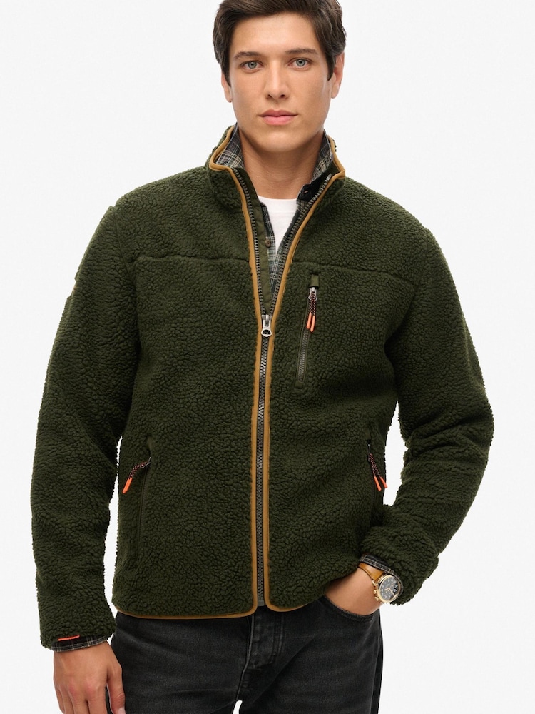 Superdry Green Outdoor Full Zip Relaxed Fleece - Image 4 of 4