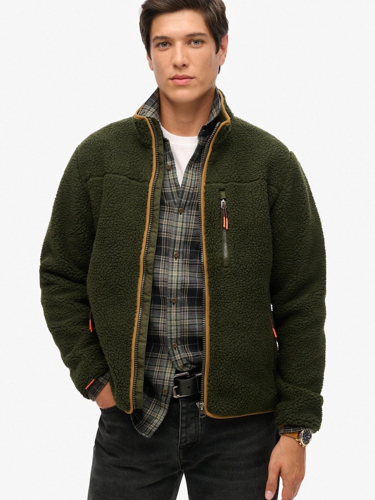 Superdry Green Outdoor Full Zip Fleece - Image 5 of 5 Superdry Green Outdoor Full Zip Fleece - Image 5 of 5