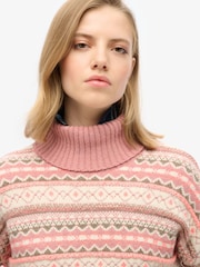 Superdry White Textured Stripe Pattern 100% Cotton Jumper - Image 3 of 3