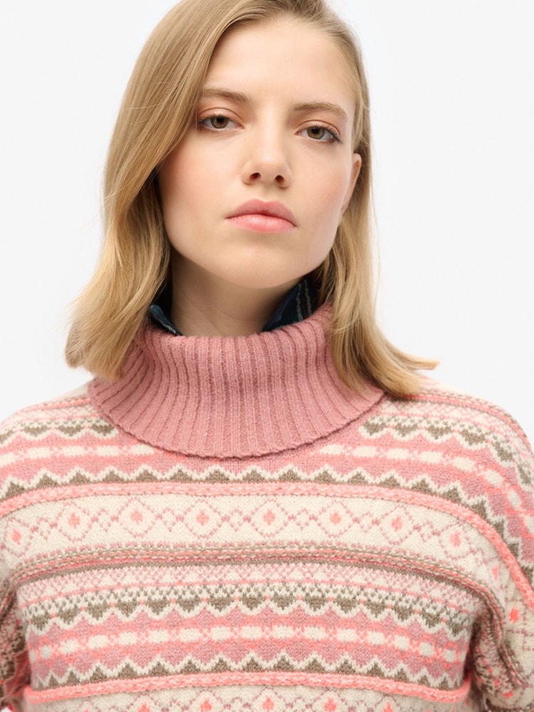 Superdry White Textured Stripe Pattern 100% Cotton Jumper - Image 3 of 3