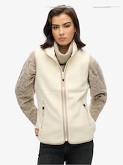 Superdry Cream Active Fleece Gilet - Image 3 of 4