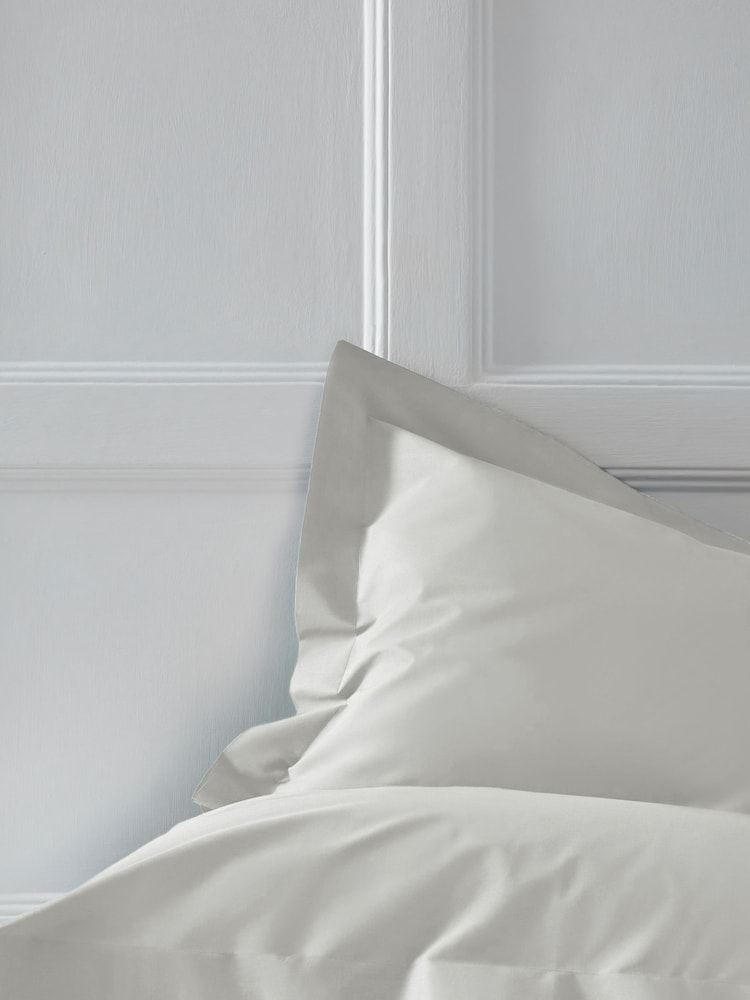 Set of 2 Silver Grey Cotton Rich Pillowcases - Image 1 of 3