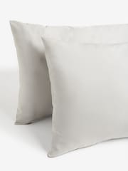 Set of 2 Silver Grey Cotton Rich Pillowcases - Image 3 of 3