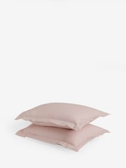 Set of 2 Blush Pink Cotton Rich Pillowcases - Image 3 of 3