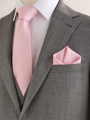 Pale Pink Silk Tie And Pocket Square Set - Image 1 of 2