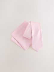 Pale Pink Silk Tie And Pocket Square Set - Image 2 of 2