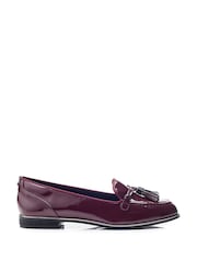 Moda in Pelle Evvaa Flat Slip on Tassle Leather Barrel Loafers - Image 1 of 4
