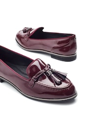 Moda in Pelle Evvaa Flat Slip on Tassle Leather Barrel Loafers - Image 4 of 4