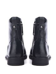 Moda in Pelle Brandish Slim Sole Leather Ankle Black Boots With Rouching - Image 3 of 4