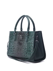 Moda in Pelle Large Blair Patent Croc Effect Tote Bag - Image 2 of 4