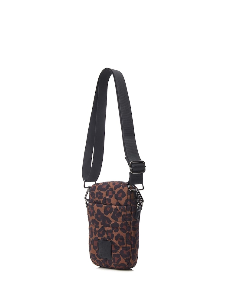 Moda in Pelle Ashtyn Nylon Leopard Print Phone Bag - Image 1 of 4