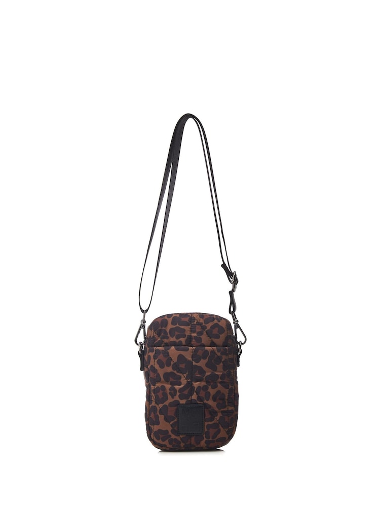 Moda in Pelle Ashtyn Nylon Leopard Print Phone Bag - Image 2 of 4