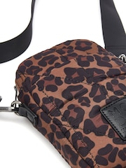 Moda in Pelle Ashtyn Nylon Leopard Print Phone Bag - Image 4 of 4