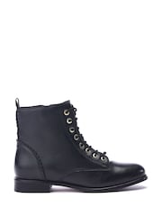 Moda in Pelle Penelopi Detail Lace Up Leather Boots - Image 1 of 4