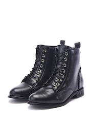 Moda in Pelle Penelopi Detail Lace Up Leather Boots - Image 2 of 4