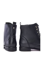 Moda in Pelle Penelopi Detail Lace Up Leather Boots - Image 4 of 4
