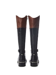 Moda in Pelle Sarlat Arch Top Line Long Leather Black Boots - Image 3 of 4