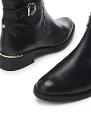 Moda in Pelle Sarlat Arch Top Line Long Leather Black Boots - Image 4 of 4