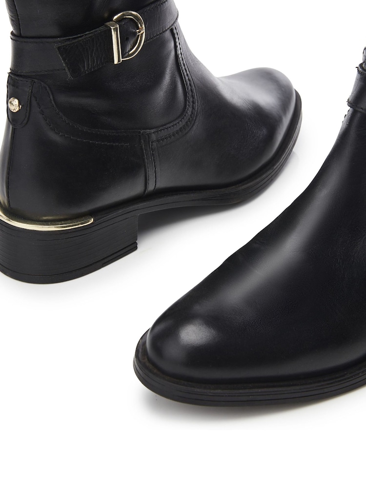Moda in Pelle Sarlat Arch Top Line Long Leather Black Boots - Image 4 of 4