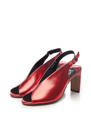 Moda In Pelle Christiie Sling Back Peep Toe Heels - Image 2 of 4