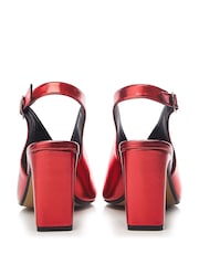 Moda In Pelle Christiie Sling Back Peep Toe Heels - Image 3 of 4