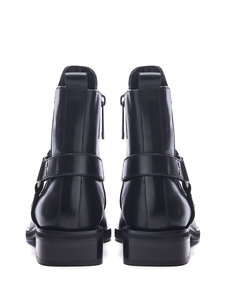 Moda in Pelle Palanne Chelsea Leather črna Ankle gležnjarji With Western Buckle - Slika 4 iz 4 Moda in Pelle Palanne Chelsea Leather črna Ankle gležnjarji With Western Buckle - Slika 4 iz 4
