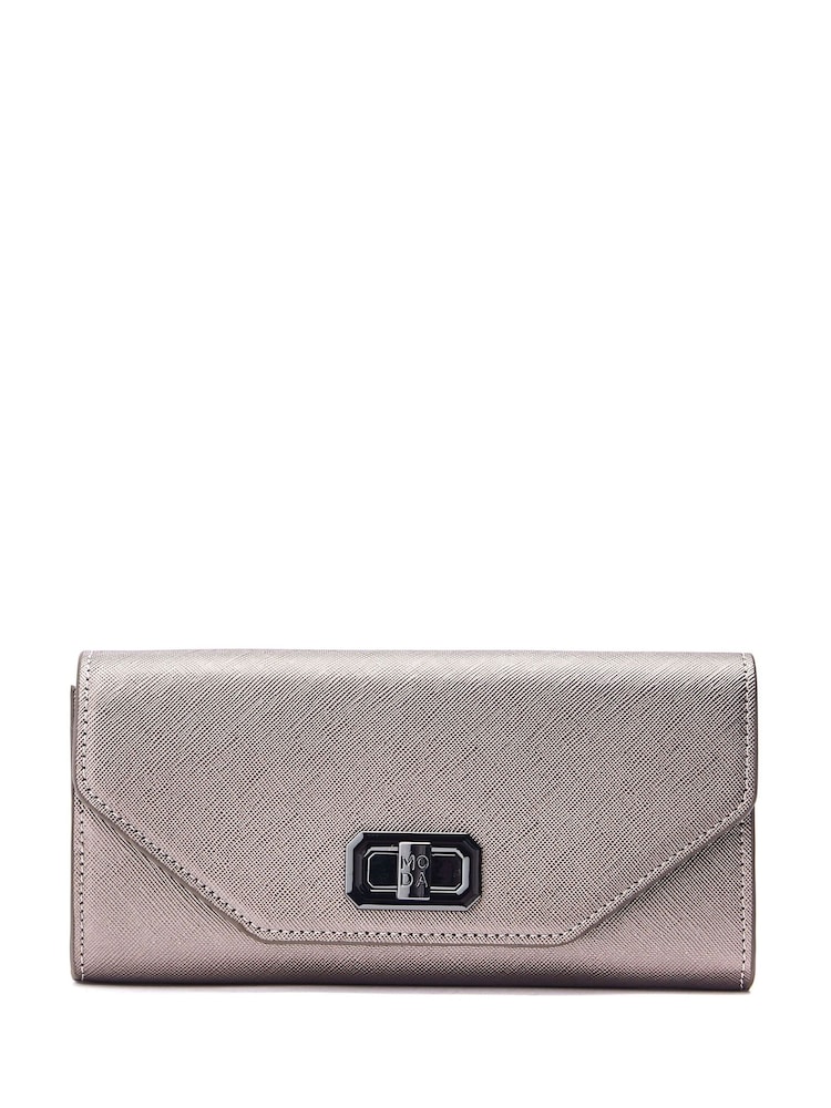 Moda in Pelle Boston Purse Style Black Bag With Chain - Image 1 of 4