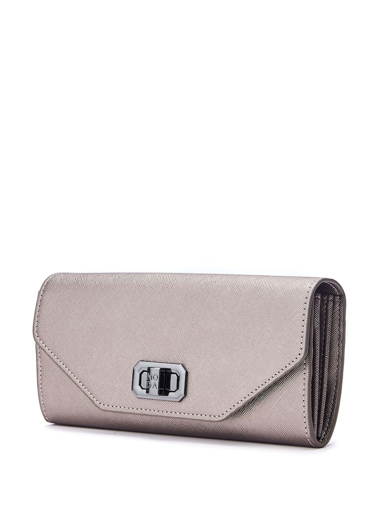 Moda in Pelle Boston Purse Style Black Bag With Chain - Image 2 of 4