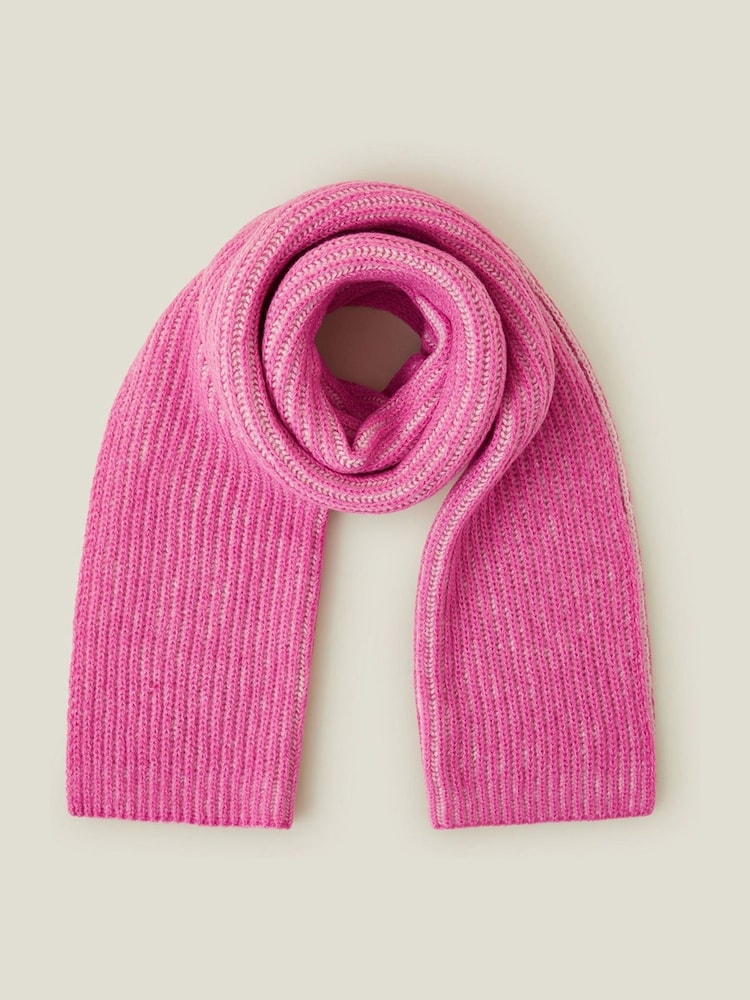 Accessorize Kontrastna pletenina Rib Knit šal; ruta - Slika 2 iz 3