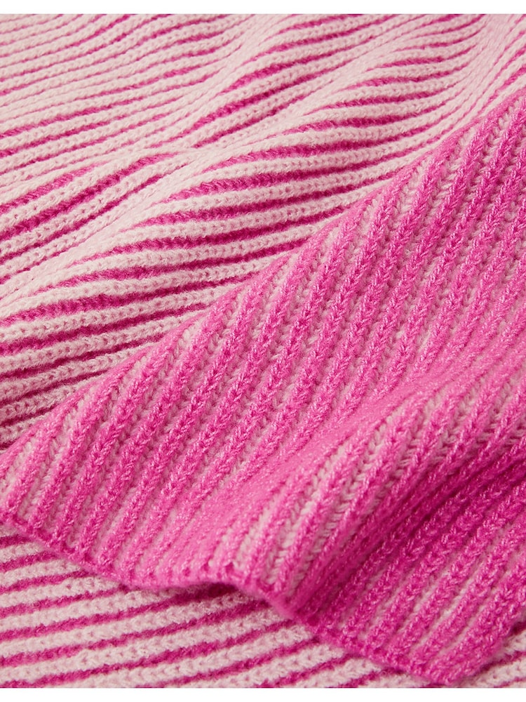 Accessorize Kontrastna pletenina Rib Knit šal; ruta - Slika 3 iz 3