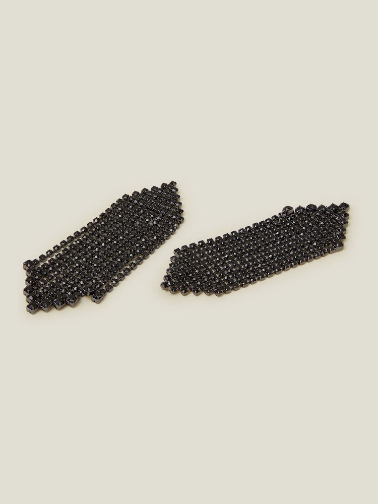 Accessorize Black Waterfall Gem Earrings - Image 1 of 2 Accessorize Black Waterfall Gem Earrings - Image 1 of 2