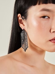 Accessorize Black Waterfall Gem Earrings - Image 2 of 2