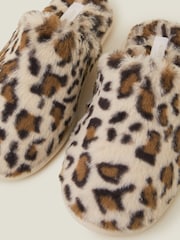 Accessorize Animal Print Faux Fur Slippers - Image 2 of 2