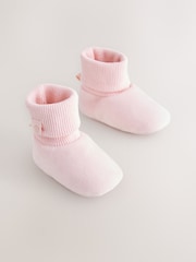 Pink Baby Bootie Shoes (0-18mths) - Image 1 of 4