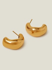 Accessorize Tone 14ct iz nerjavečega jekla Molten Hoop Earrings - Slika 1 iz 3