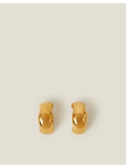Accessorize Tone 14ct iz nerjavečega jekla Molten Hoop Earrings - Slika 2 iz 3