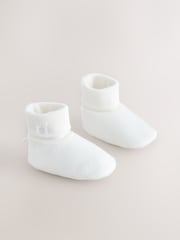 White Baby Bootie Shoes (0-18mths) - Image 1 of 4